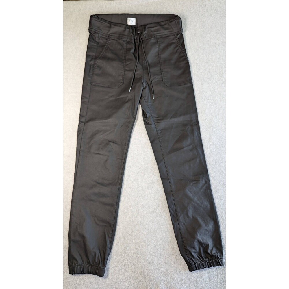 Bevy Flog Women Pants‎ Size 28 Jogger Faux Vegan Leather Slim Fit Drawstring